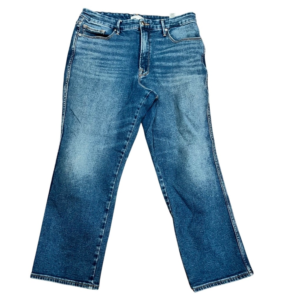Good American Good Curve Jeans Womens Blue High Rise Straight Leg 16